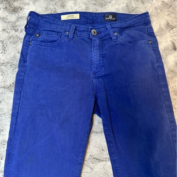 AG Adriano Goldschmied 26R The Prima Mid Rise Cigarette Jeans Cobalt Bright Blue - Picture 2 of 11